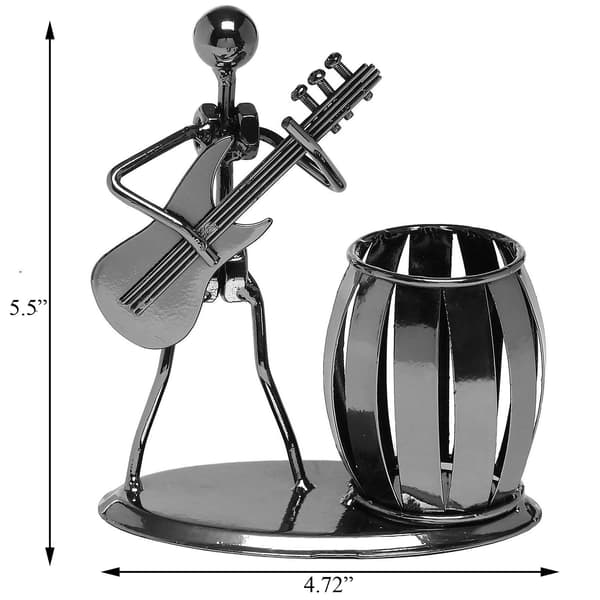 Gitarpennholder Kreative skrivebordstilbehør Multifunksjonell metallpennholder for gaver, barn, studenter og kontorutstyr