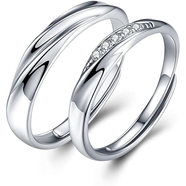 Endless Love Par Ringe Sølv 925 Justerbare Ringe (Par)
