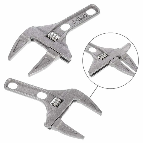 Justerbar skiftenøkkel, 6-68mm Stor åpning Bred kjeve Aluminium legering