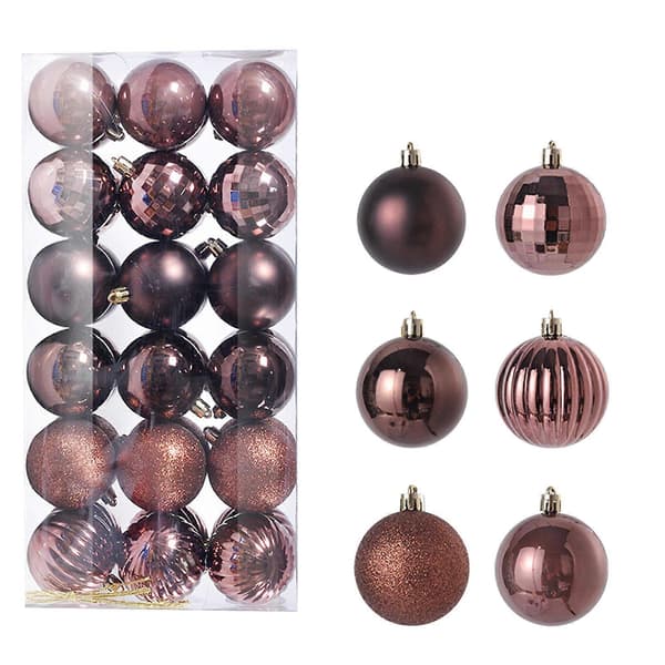 36 stk. Julekule Juletre Pynt Hjemmefest Dekor 3CM Brown