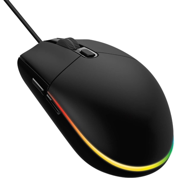 Gamingmus med RGB-belysning, 6 programmerbare knapper, sensor i spillklasse, 6K DPI-sporing, lett black