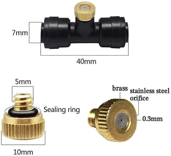 1/4'' Slip-Lock Dimmunstycksset, Dimmunstycken för Uteplatsdimsystem
