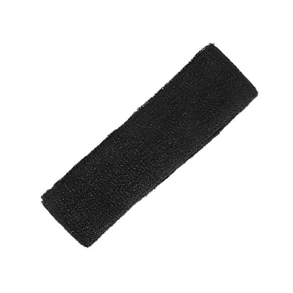 Absorberende pannebånd i polyester og bomull for løping og sport, svart