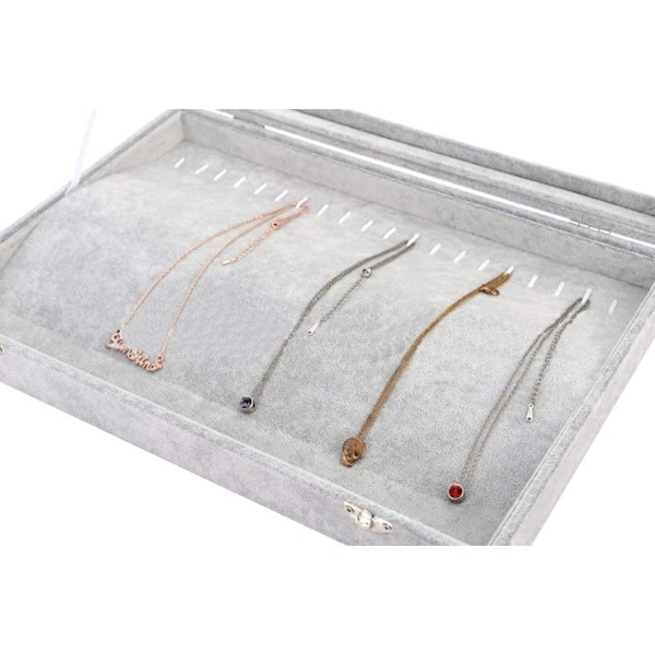 20 krokar Halsband Organizer, Sammetsklar lock Halsbandshållare Box, Halsband Förvaringslåda Halsband Display Box Halsband Bricka Väska Låsbar, Dammtät