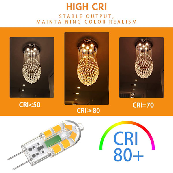G4 LED-pære, G4 LED-pære 2W 200LM Varmhvit 3000K 10-pakning