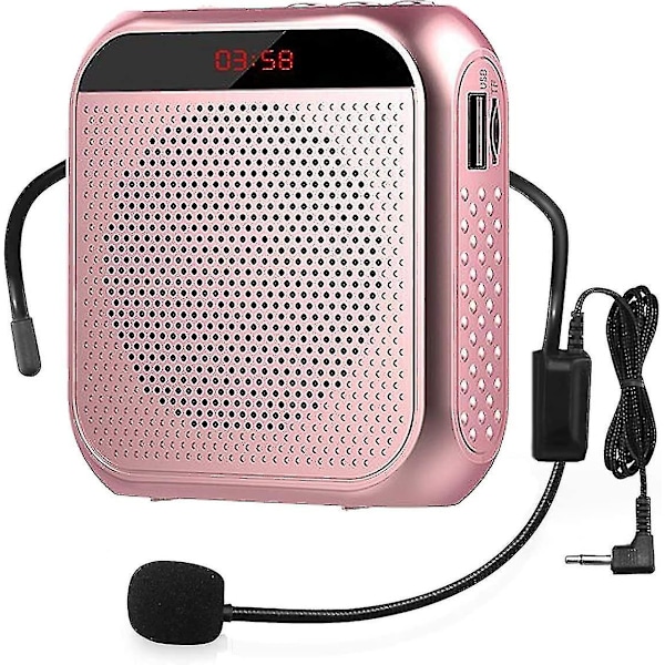 Bærbar stemmeforsterker med kablet mikrofon headset oppladbar høyttaler (ROSE)