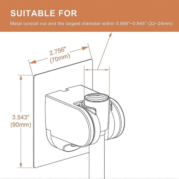 Duschmunstyckshållare Starkt självhäftande, ingen borrning, väggmonterad, justerbar
