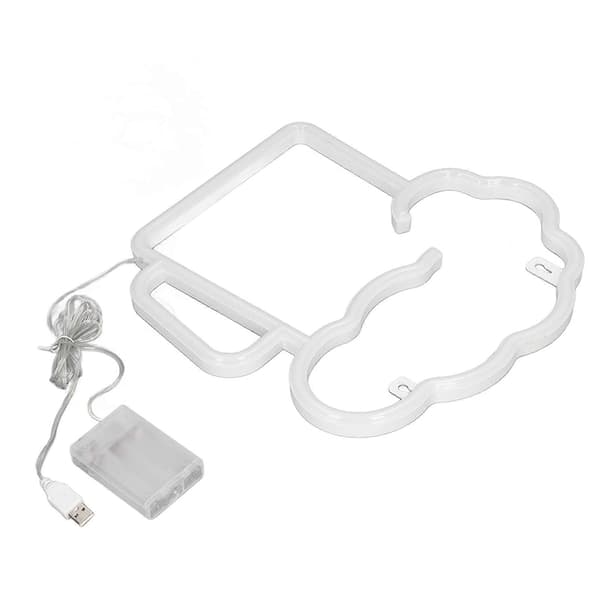 Neon-olutkyltti - Keltainen ja valkoinen, akku- ja USB-virta, IP45-vedenpitävä, helppo ripustaa seinäkoristeeksi