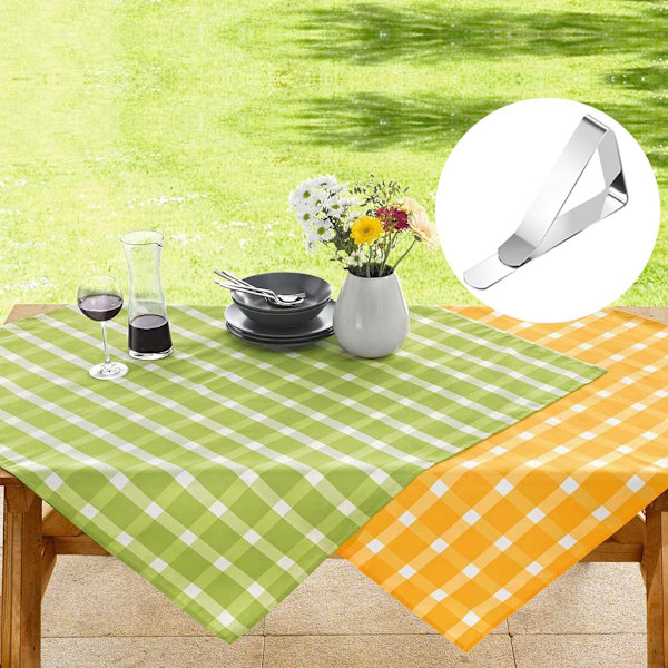 8 stk. duge til borddug til udendørs borde, rustfrit stål clips til havebryllupper, restauranter, picnics, markiser, dimission fester