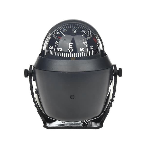 Roterende Kompas, Marine Nautisk Kompas Elektronisk Navigation LED Lys (1 Styk) Sort
