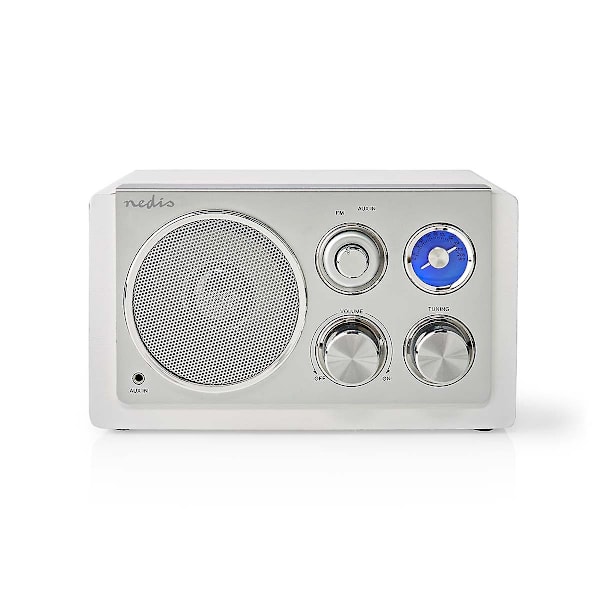 FM-radio | Borddesign | FM | Strømadapter | Analog | 15 W | Bluetooth® | Hvit silver