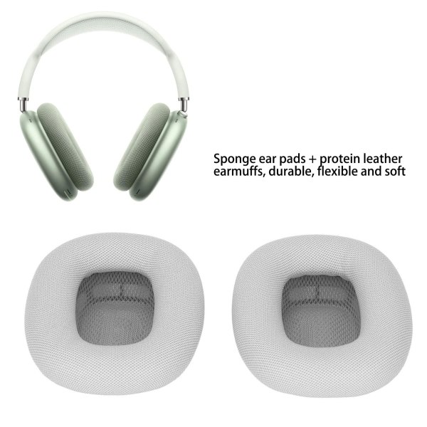 Erstatningsørepuder, Bløde Memory Foam høretelefoner, Erstatningssæt til ørepuder, læder ørepuder Ørepuder til Airpod MAX Headset234(grå)