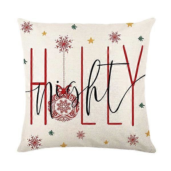 Julepynt - Julepudebetræk 45*45 cm, Holly Night Julepynt til hjemmet, sofapynt