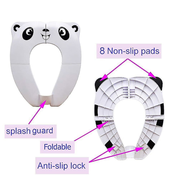 Toilettræner til Børn, Foldbar Toilettræner til Rejser, Bærbar Rejsetoilet panda