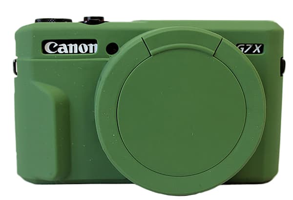 Silikon avtagbart objektivdeksel for Canon G7x Mark ii grønn