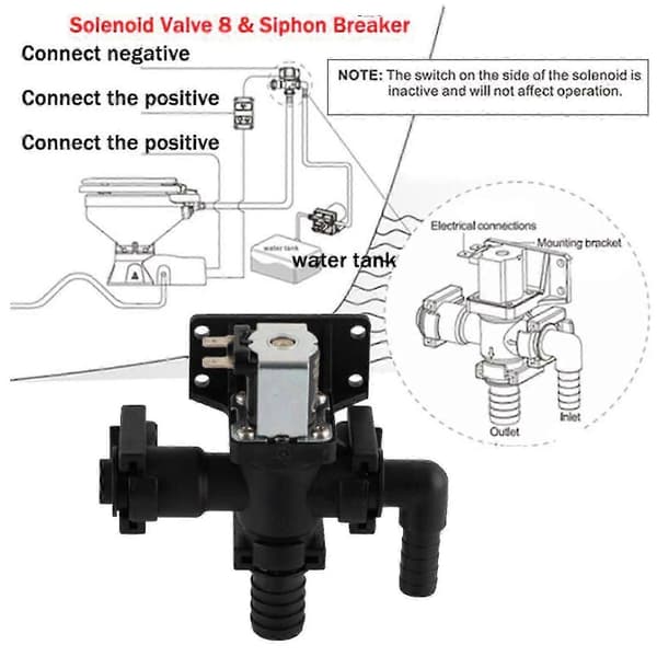 Magnetventil Sifonbryder Dele Nem Installation Til Marine Toilet 12v