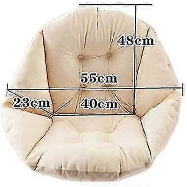 Stolhynde med ryglæn Sædeskal Lænestol Blød Velour Vandtæt Elastisk Til Have Halm Rattan Stol Beige 40 * 40 cm
