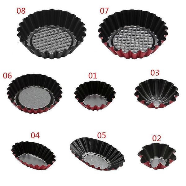 6 stk Non-Stick Mini Blomst Karbonstål Egg Terteform Gjenbrukbar Cupcake Bakeform Muffinsform