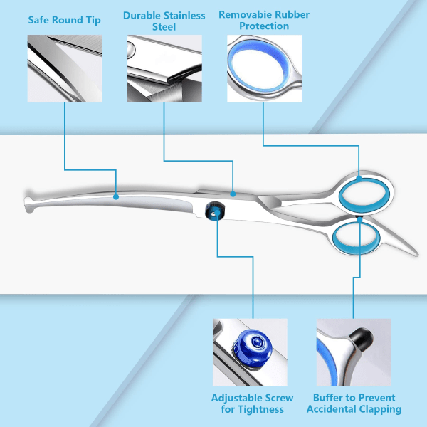 Hundvårdssax med säkerhetsspetsar (set med 3)