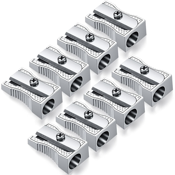 Håndholdte blyantspidser enkelt hul aluminiumlegering (8 stk.)