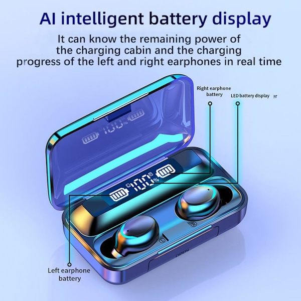 Miniature Bluetooth Headset Trådløs Øretelefon Øreprop-Bil In-ear Hovedtelefon med Mikrofon Håndfri Opkald Batterilevetid Sort