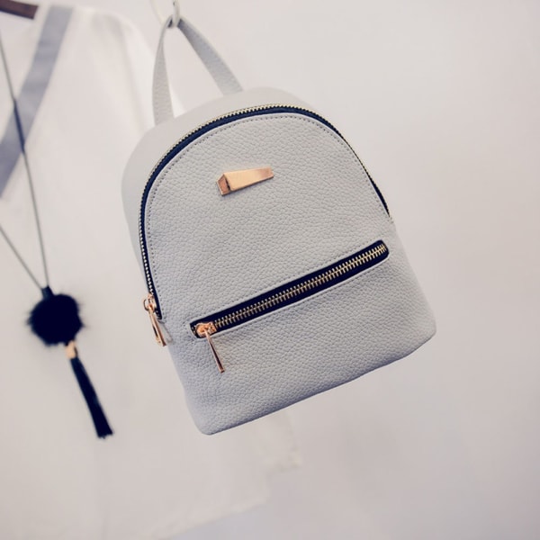 Mini ryggsäck för kvinnor Fashion Shoulder School Backbag -Grå
