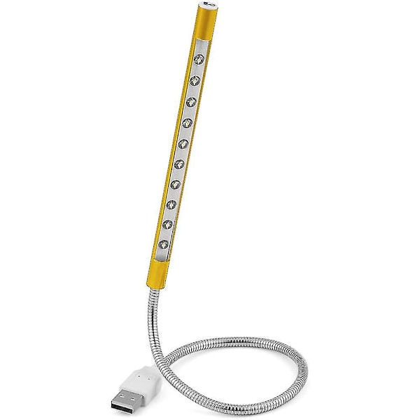 Tangentbordbelysning Laptoplampa USB LED Lång Svanhals Touch Dimmerlampa gold