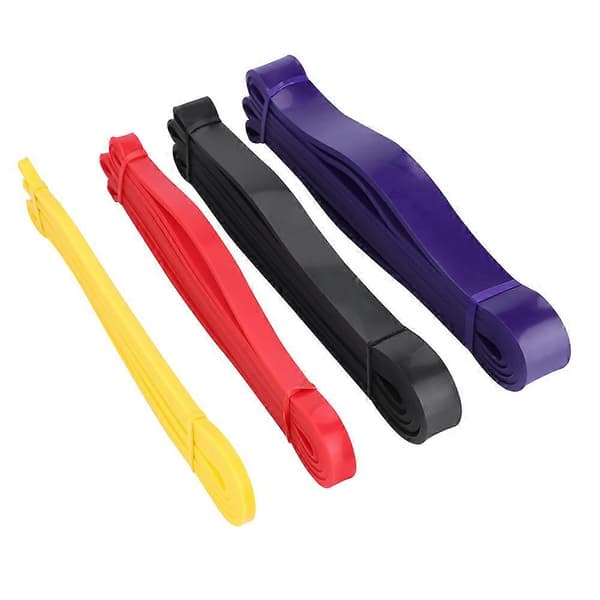 Sæt med 4 Yoga Resistance Loop Bands til indendørs/udendørs fitnesstræning - Latex Materiale