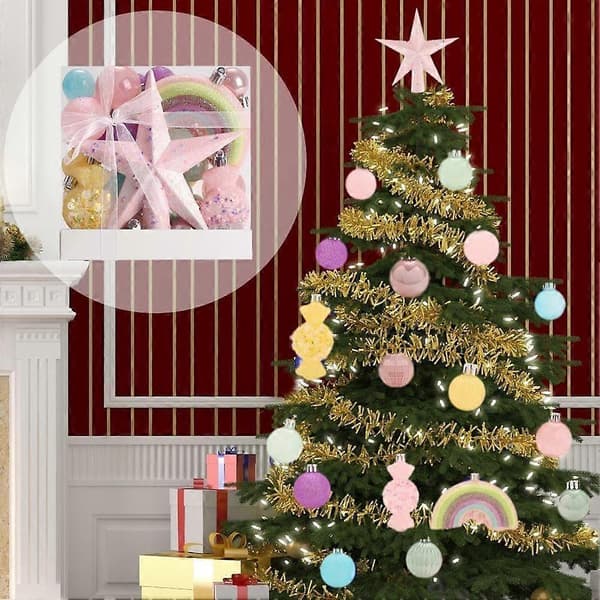 Juletrepynt, julepynt, godteristjerne, juletremotiv, glitterpynt, godteri jul