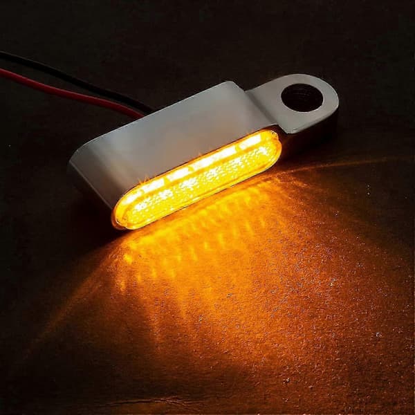 Motorcykel LED Blinkers Mini Styre Broms Kopplingsmarkörljus Krom För Harleyblack, Silver2st
