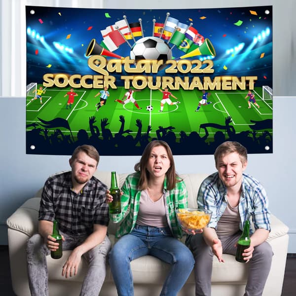 Qatar 2022 Fodbold VM Turnering Banner Baggrund Dekoration