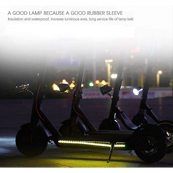 Elektrisk Scooter LED-remsa, 2-pack nattcykling hopfällbar färgglad lampa vattentät säkerhet skateboard dekorativa tillbehör