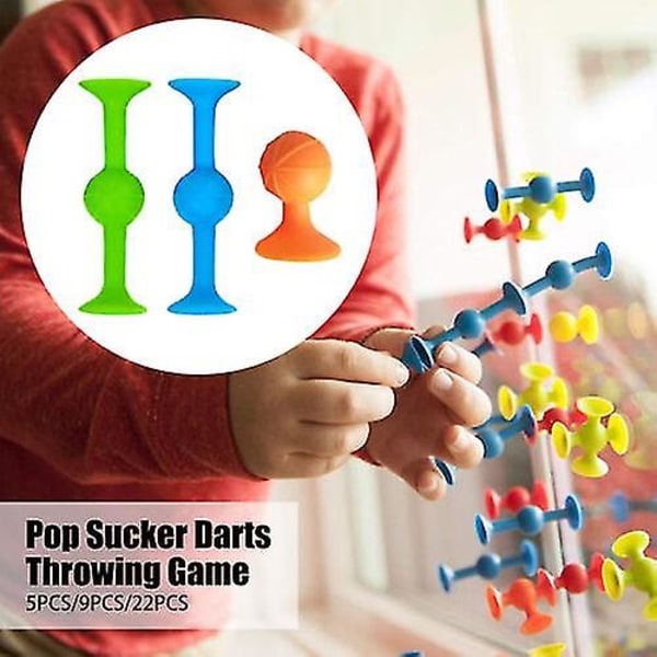 9 stk. Pop Darts Spil Sugedarts Trickshot Stickit Sæt Popdarts Indendørs Udendørs Stressaflastende Legetøj Sugedarts Kast