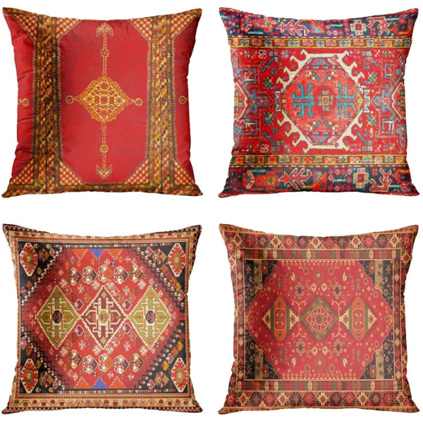 4 cover set 45 cm x 45 cm geometrinen persialainen kodin sisustus Itämainen ulkotyyny sohva sohvatyynynpäälliset värikkäät 18 x 18 tuumaa