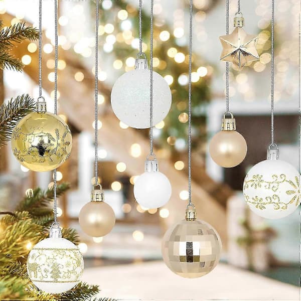 WJTG Julekuler Juletrepynt Plast Julekuler, Juletrepyntsett, Julepynt, Svart Julekule