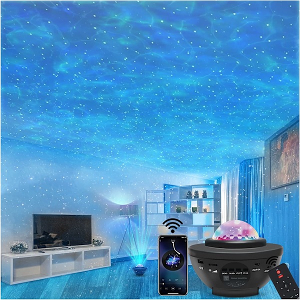 Stjerneprojektor LED Galaxy Lys Projektor Bluetooth-tilkobling