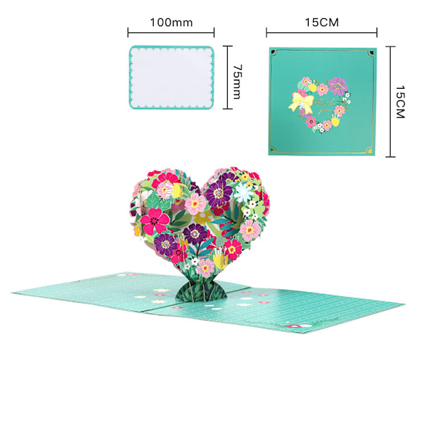 Rosepar med hjertetre, pop-up-kort til bryllupsdag, pop-up-kort til bryllupsdag, 3D-kort til valentinsdag, bursdagskort