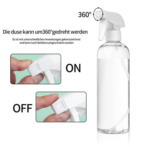 Sprayflaskor, 500 ml tomma sprayflaskor, plastpumpflaskor för trädgårdsväxter, hårvattenspruta (transparent vit)