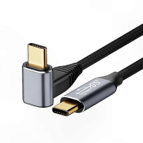 USB C til C Vinkelkabel, 100W Hurtig Opladning, 0.5M-3M Længde, Type-C til Type-C Opladerkabel til Enheder