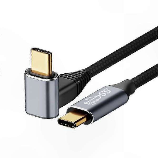 USB C til C Vinkelkabel, 100W Hurtiglading, 0.5M-3M Lengde, Type-C til Type-C Laderledning for Enheter