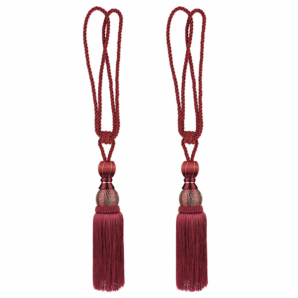 1 Pari Draperie-solmio -verhoköysi Verho Kodin Ikkunan Verhoilukoriste (Date red)