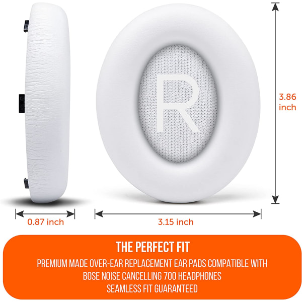 Utskiftbare øreputer for Bose 700 Noise Cancelling (hvit)