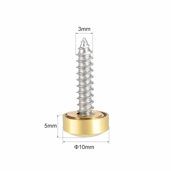 Spejlskruer Dekorative Hætter Dækker Søm Guld 10mm 4stk