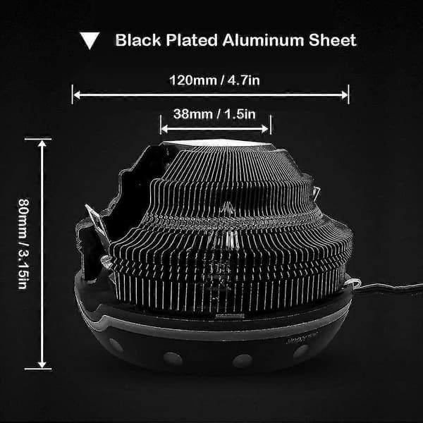 Radiator Stationär Dator CPU Kylare Tyst Färg Ljusande CPU Fläkt Universell Typ