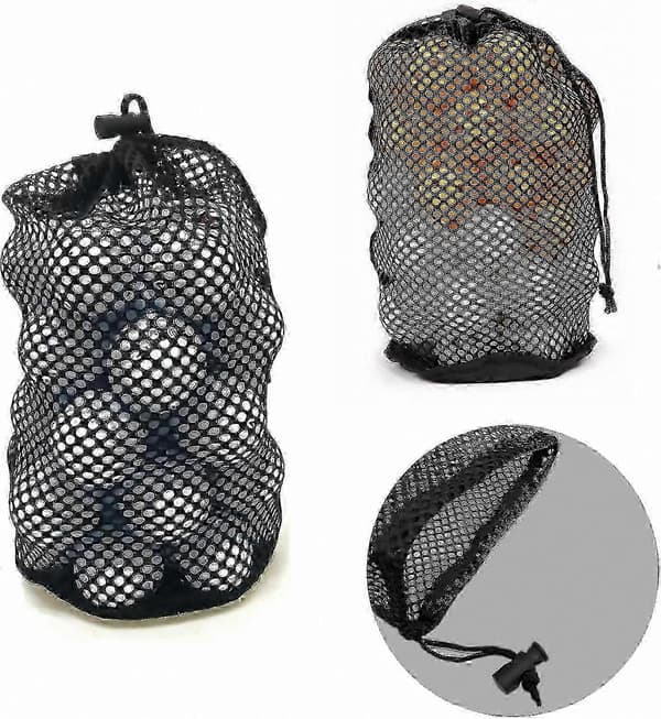 Golfbold Opbevaringspose med Snørelukning, Mesh Nylon Taske til 48-56 Bolde