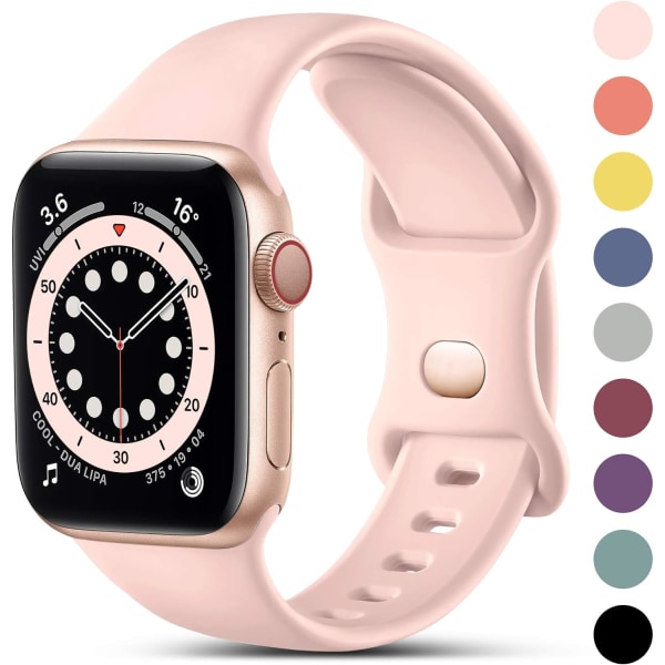 6-pakkainen punottu soolosilmukka, joka on yhteensopiva Apple- watch rannekkeiden kanssa 40 mm 38 mm 41 mm naisille, miehille, säädettävä nylon joustava elastinen urheilun vaihtohihna pink 38/40/41MM