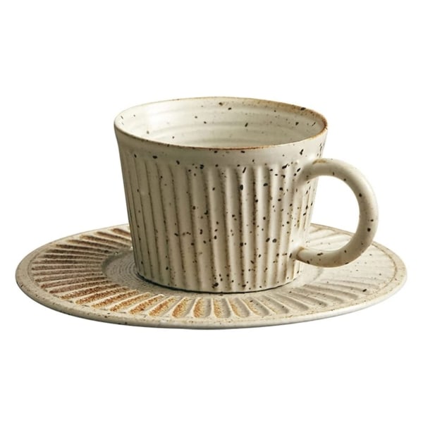 Kaffe krus Kaffe kopp Husholdning Steintøy Stripete Kaffe krus Med skål Tekopp, Fancy Tekopper, Blomster Tekopp, Tesett