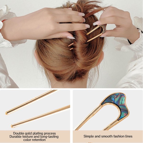 6 stk metal hårnåle vintage fransk stil hårnåle til boller hår tilbehør til kvinder piger frisure tilbehør