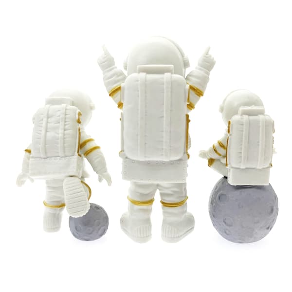 3 st Astronaut Figurer Cake Topper (Gyllene)