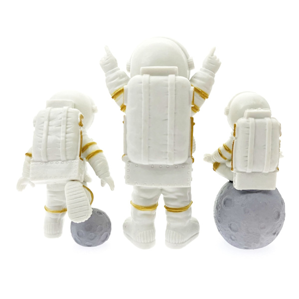 [ 3 stk ] Astronaut Figurer Kakepynt (Gylden)